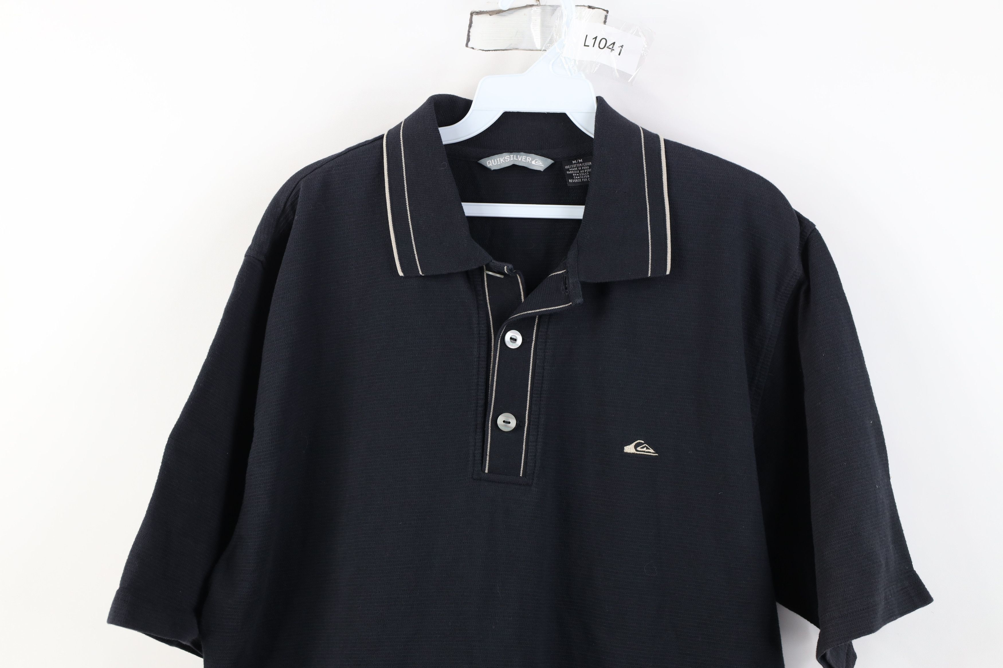 Quiksilver Vintage 90s Y2k Quiksilver Surfing Knit Polo Shirt Black Size US M / EU 48-50 / 2 - 2 Thumbnail