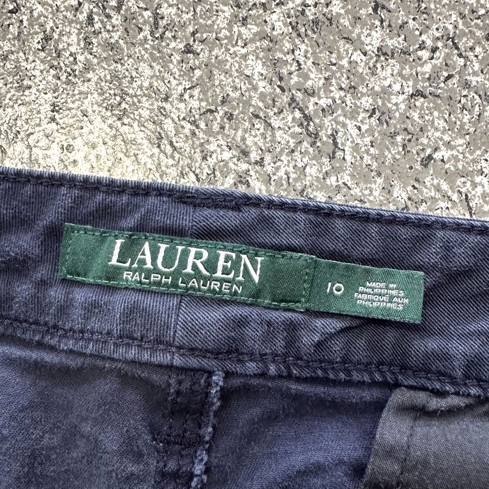 Ralph Lauren Lauren Ralph Lauren Pants Womens 10 Chino Straight Stretch Cotton Twill Navy Blue 33x28 Size 24" / US 00 / IT 34 - 4 Thumbnail