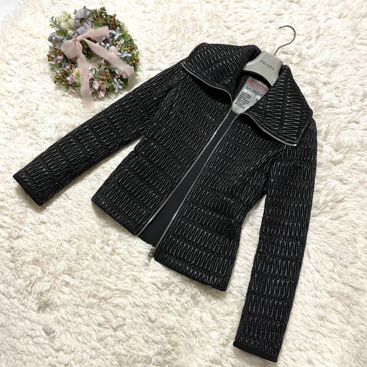Prada Authentic Prada Sport Zip-Up Gathered Nylon Jacket Size XS / US 0-2 / IT 36-38 - 5 Thumbnail