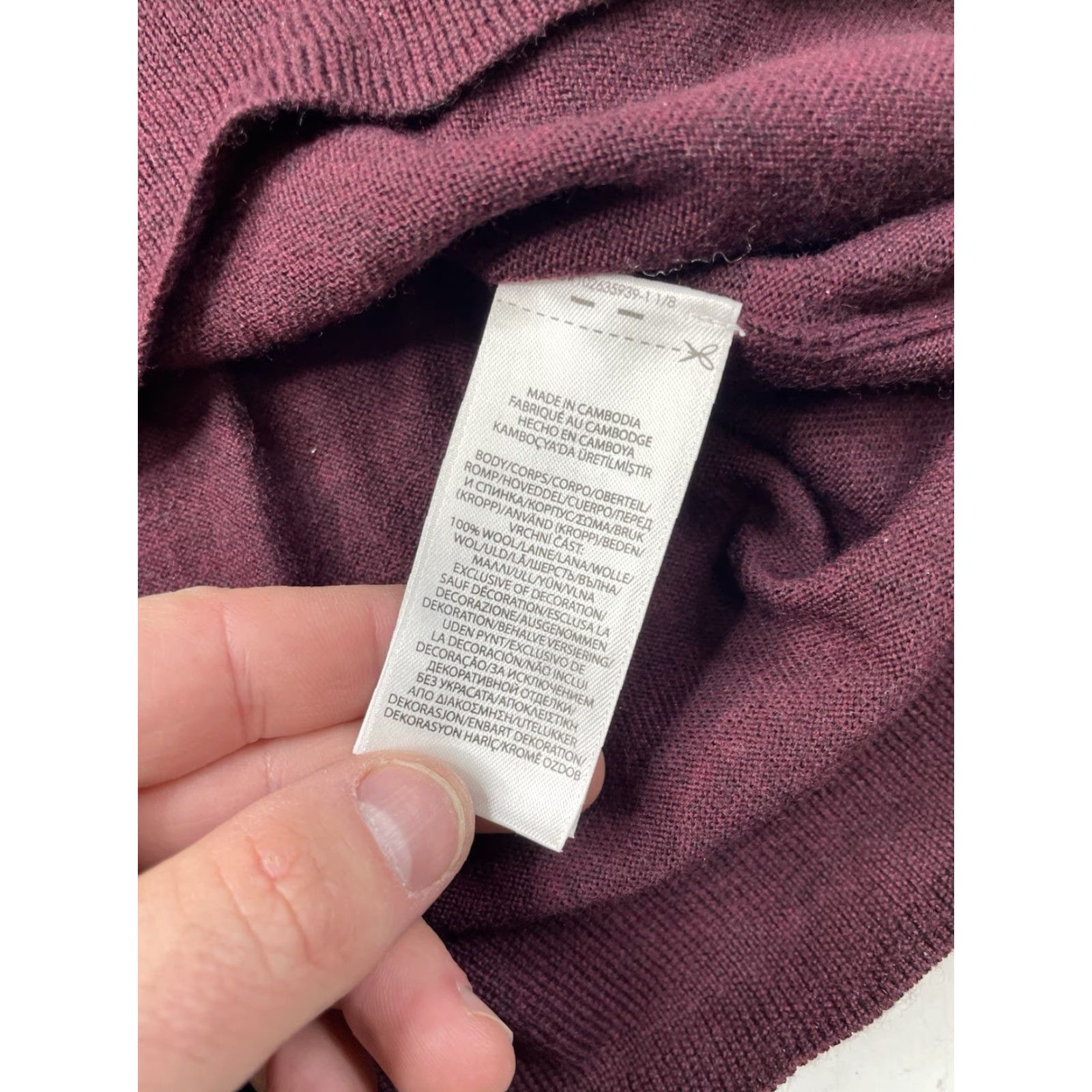 Polo Ralph Lauren VINTAGE Polo Ralph Lauren Sweater Pullover V-Neck Burgundy Men 2XL Wool Merino Knit Regular Size US XXL / EU 58 / 5 - 7 Thumbnail