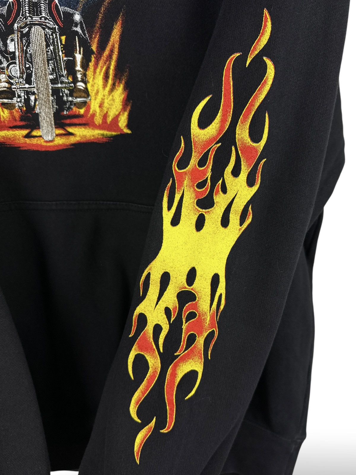 Other Vintage Skull Biker Flame Motorcycle Chopper Graphic Hoodie Size US XL / EU 56 / 4 - 14 Thumbnail