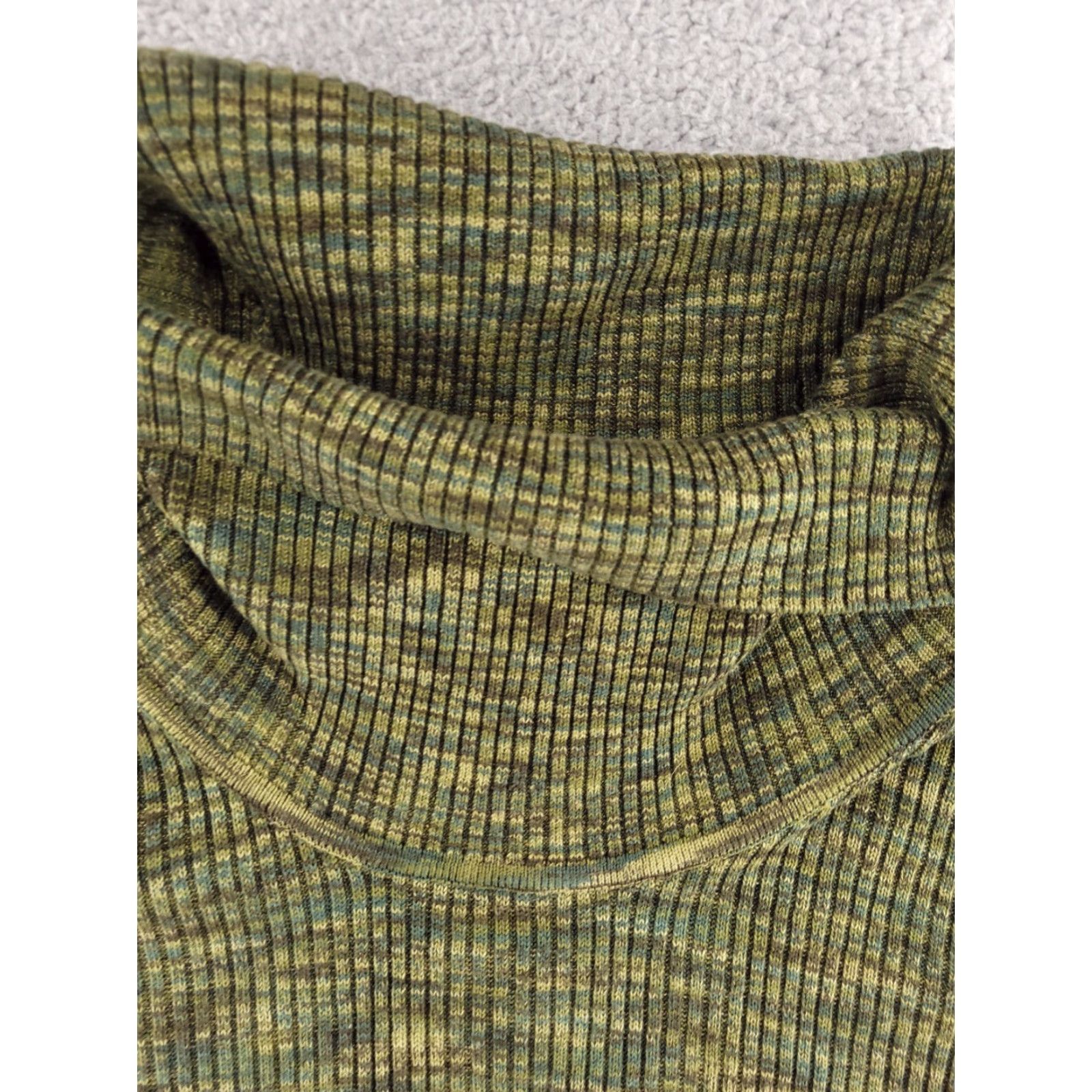 Calvin Klein Calvin Klein Turtleneck Swing Sweater Dress Green Marbled Womens Large Camo Size L / US 10 / IT 46 - 3 Thumbnail