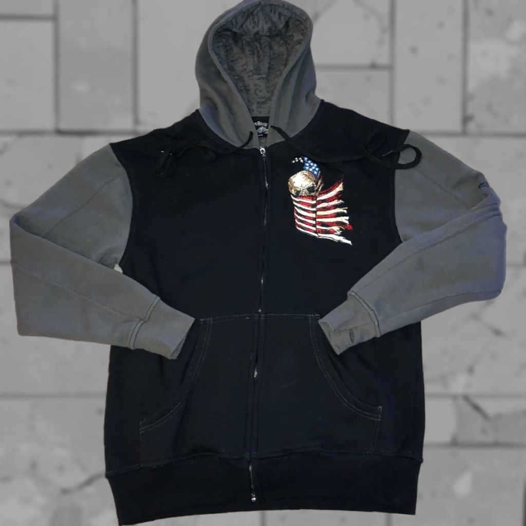 Vintage RideRdie Hoodie Size M Black Embroidered America Skull Graphic Mens Size US M / EU 48-50 / 2 - 1 Thumbnail