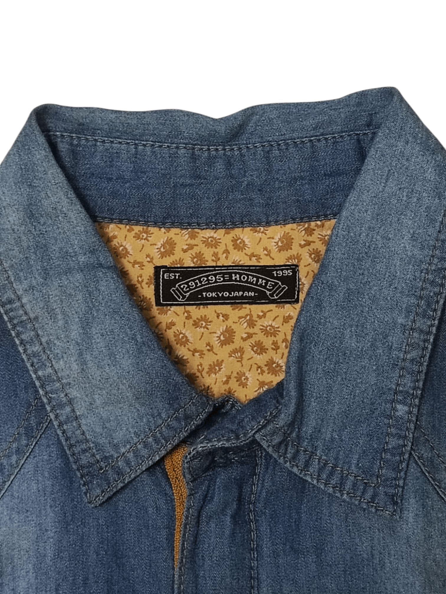 20471120 × If Six Was Nine 291295=HOMME Zip-Up Denim Shirt Size M / US 6-8 / IT 42-44 - 3 Thumbnail