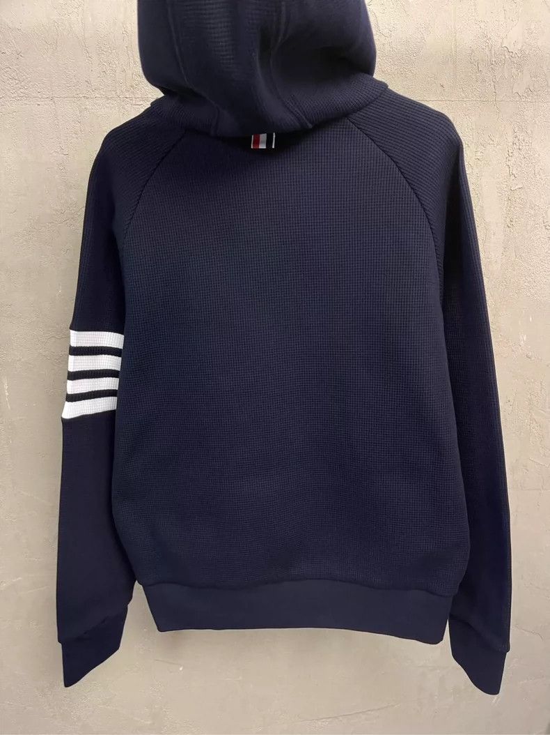 Thom Browne Thom browne Dark blue classic four-striped waffe zipper jac Size US M / EU 48-50 / 2 - 4 Thumbnail