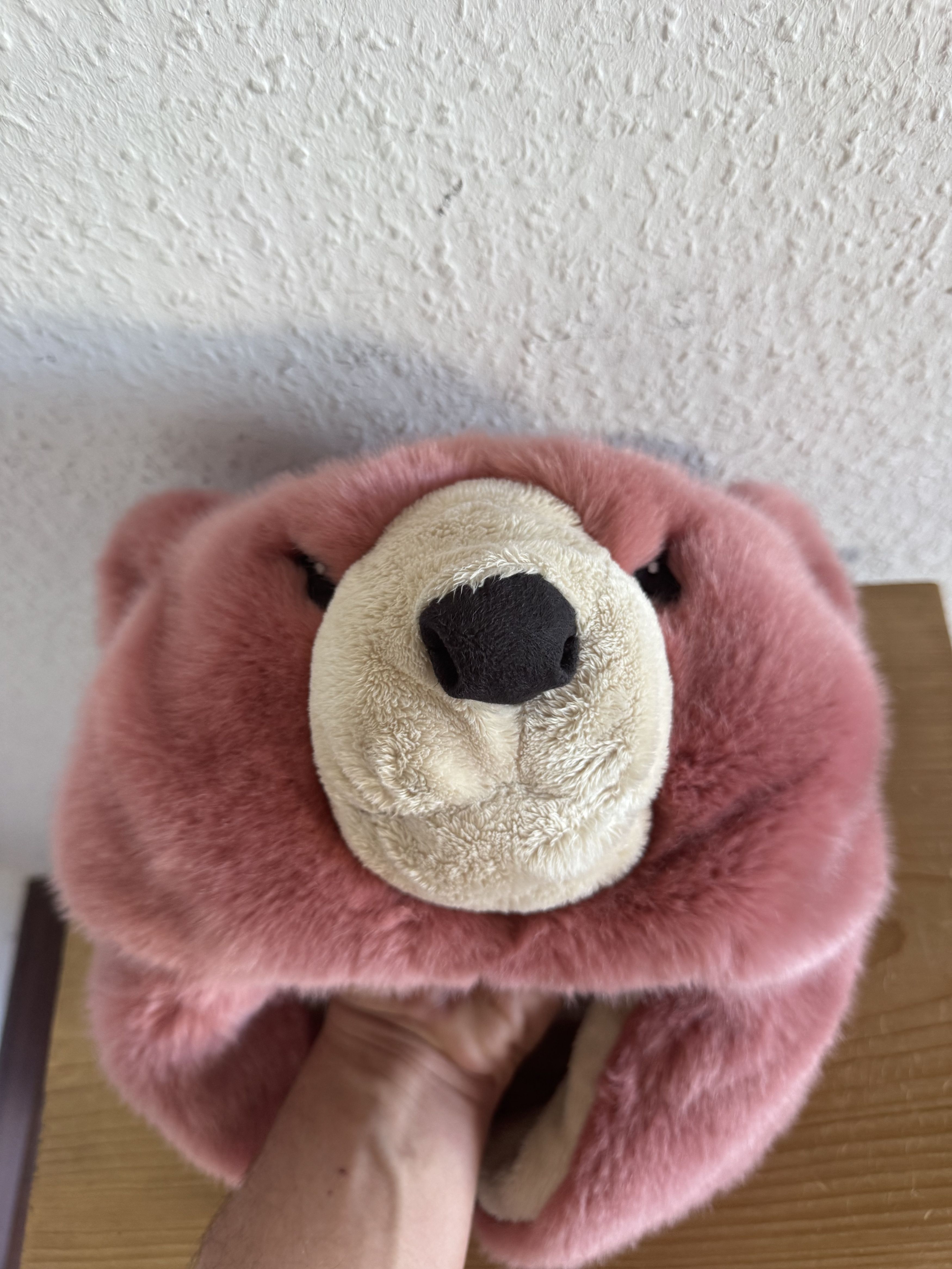 Dolce & Gabbana FW17 Pink Plush Bear Head Hat Size ONE SIZE - 2 Thumbnail