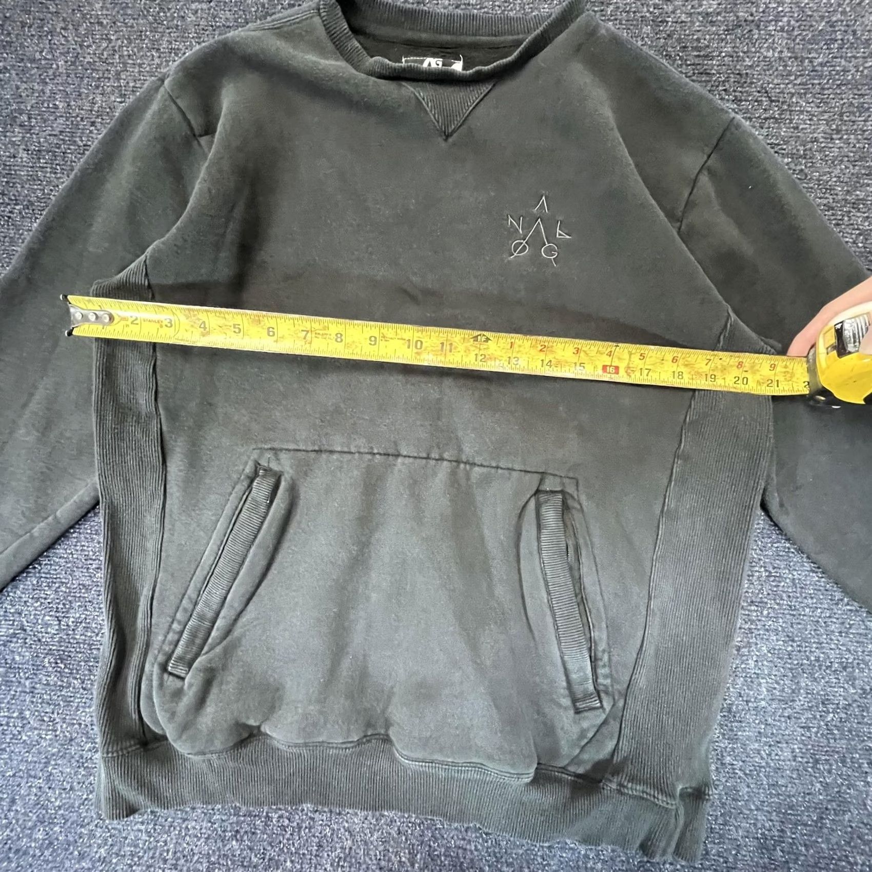 Logo 7 Analog Sweater Mens Small Black Crewneck Pullover Distressed Washed Fleece Logo Size US S / EU 44-46 / 1 - 3 Thumbnail