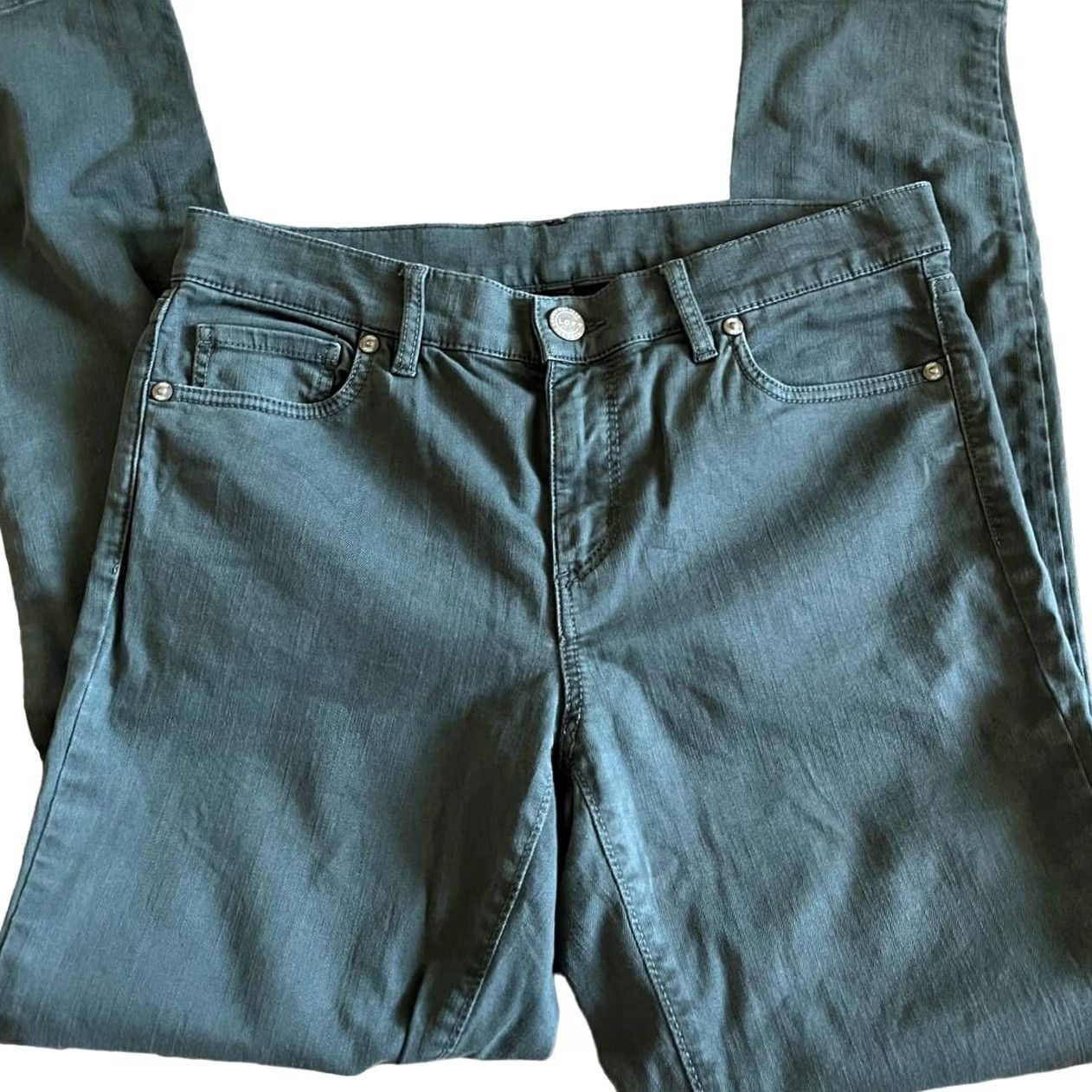 Loft VINTAGE The Loft Green Skinny Work Slacks Size 4 Women Pants Slim Fit Small 28W 36Outseam Green Womens Slacks Size ONE SIZE - 2 Thumbnail