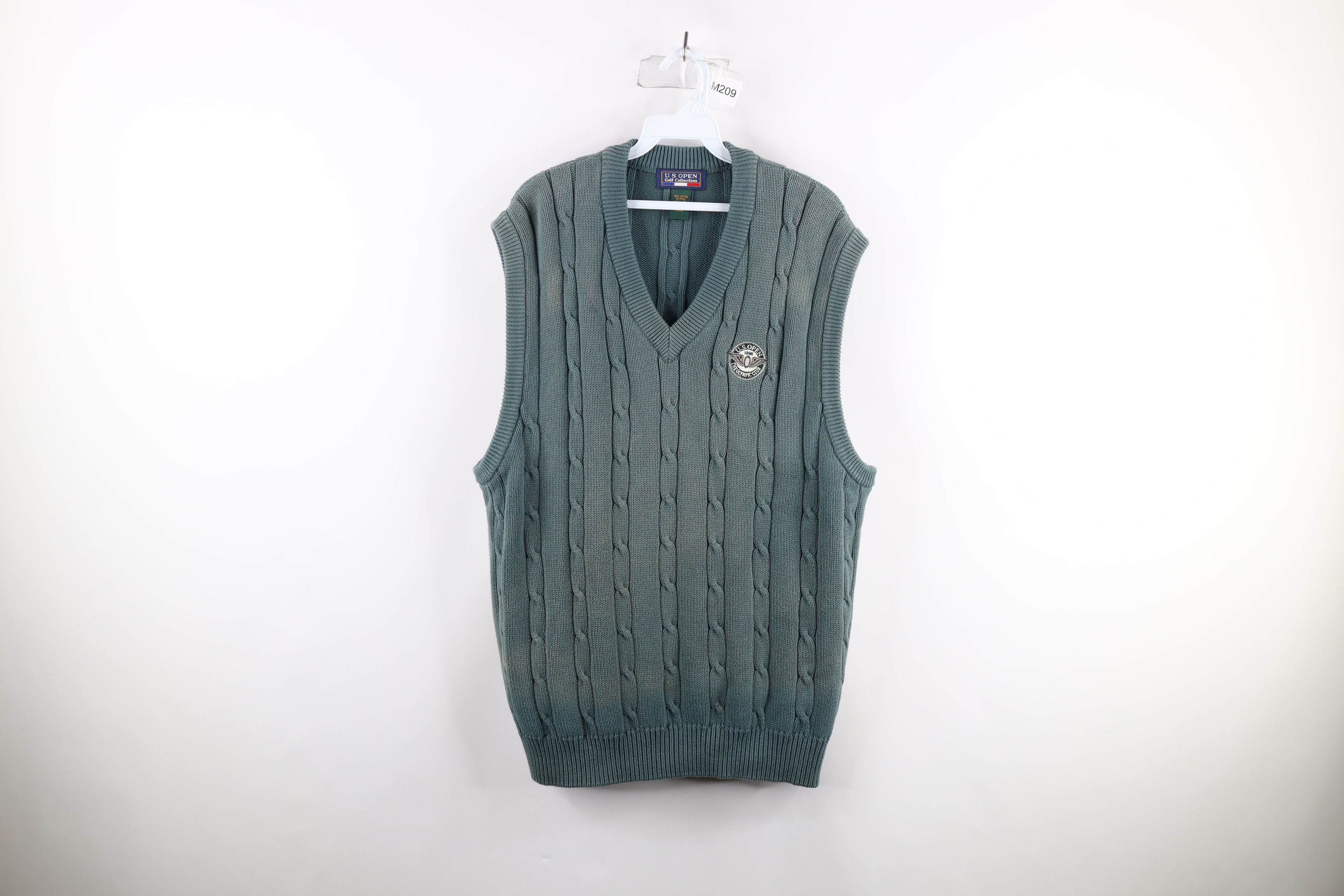 Vintage Vintage 90s Out 1998 US Open Golf Cable Knit Sweater Vest Size US XL / EU 56 / 4 - 1 Thumbnail