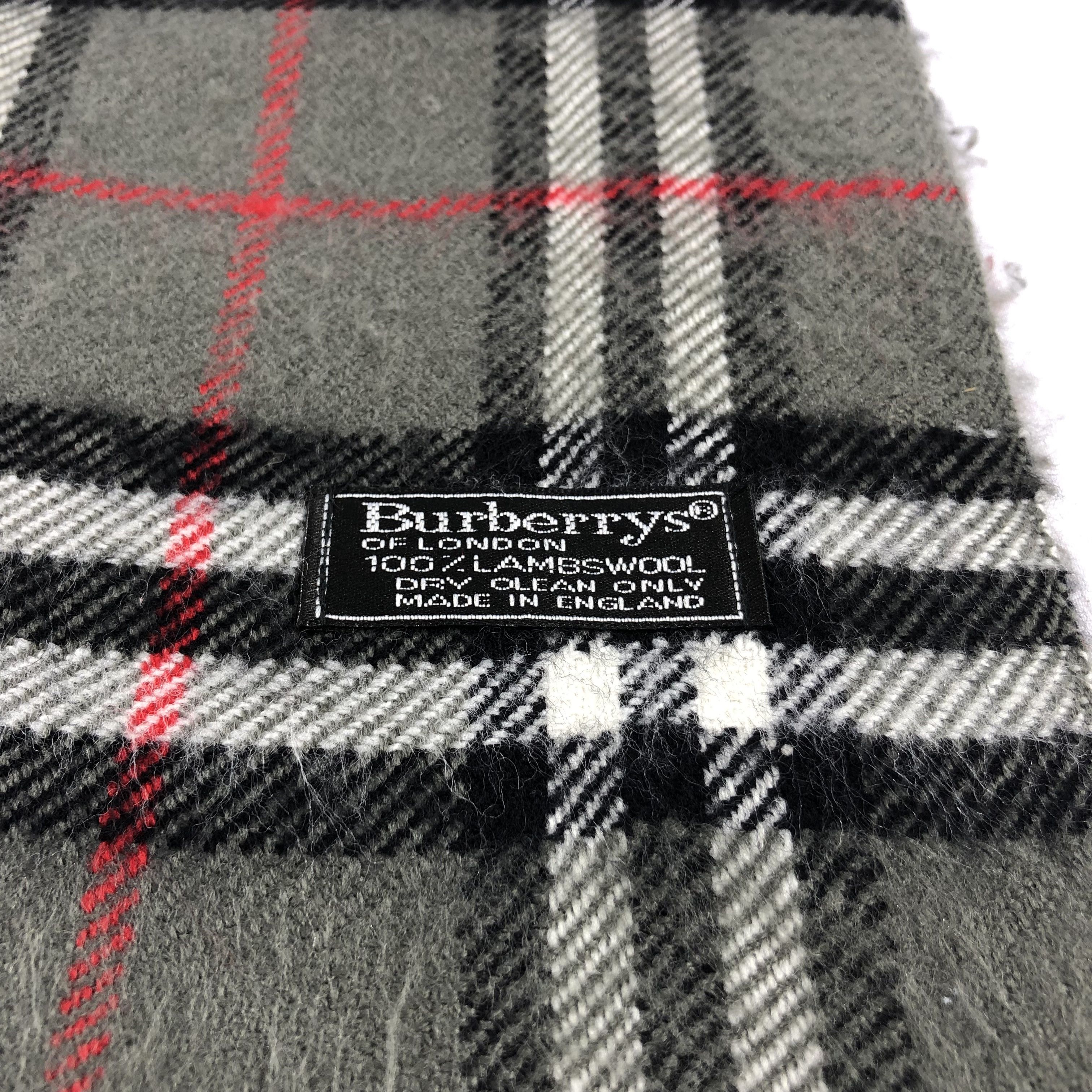Burberry Burberrys Nova Check Grey Wool Scarf Muffler V1015 Size ONE SIZE - 4 Thumbnail