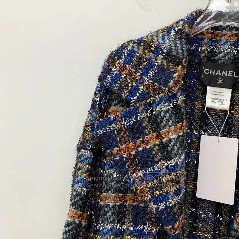 Chanel Chanel Tweed Plaid Wool Coat. Size US XS / EU 42 / 0 - 3 Thumbnail