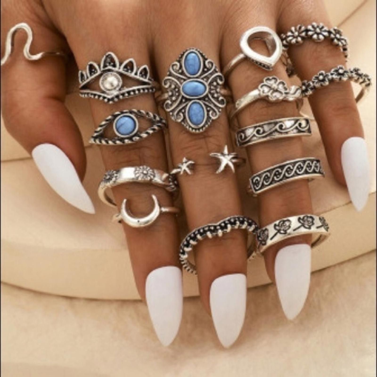 Designer Enamel Costume Ring Set NWT Size ONE SIZE - 1 Thumbnail