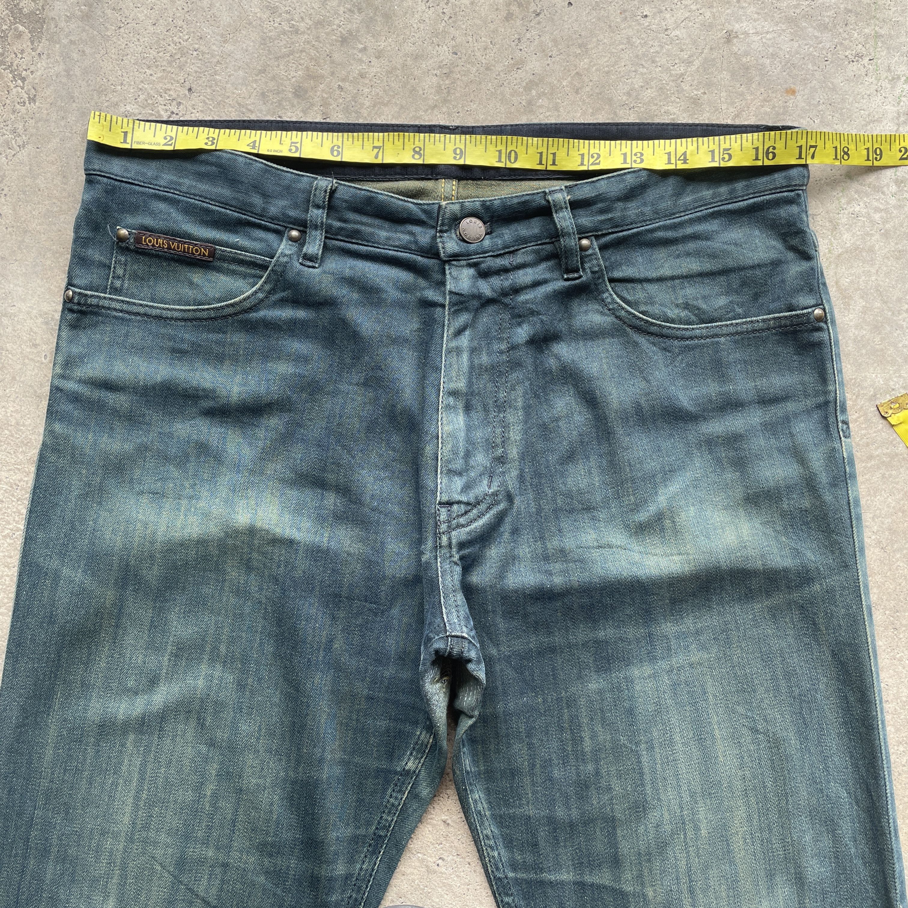 Louis Vuitton W34 VINTAGE LOUIS VUITTON (LV) FADED DENIM PANTS JEANS Size US 34 / EU 50 - 6 Thumbnail