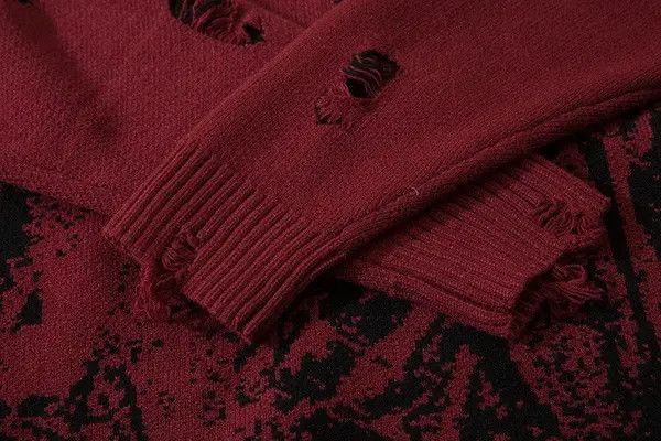 VIBE Streetwear Printed Ripped Oversized Knitted Sweater Size US L / EU 52-54 / 3 - 5 Thumbnail