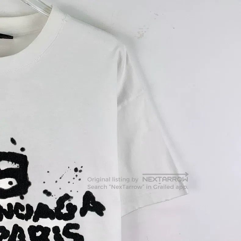 Balenciaga Balenciaga White Logo Letter Graffiti Print Cotton Round N Size US S / EU 44-46 / 1 - 3 Thumbnail
