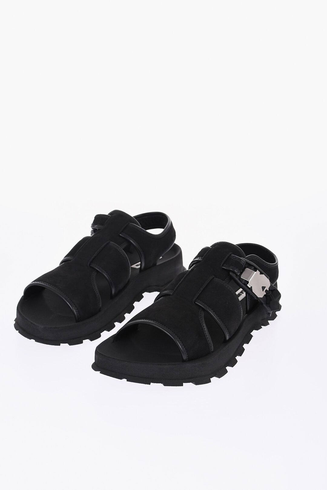 Jil Sander og1mm0625 Carrion Sole Uberto Nabuk Sandals in Black Size US 10 / EU 43 - 2 Thumbnail