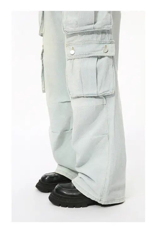 Other Multi-pocket straight-leg wide-leg loose washed cargo jeans Size US 32 / EU 48 - 7 Thumbnail