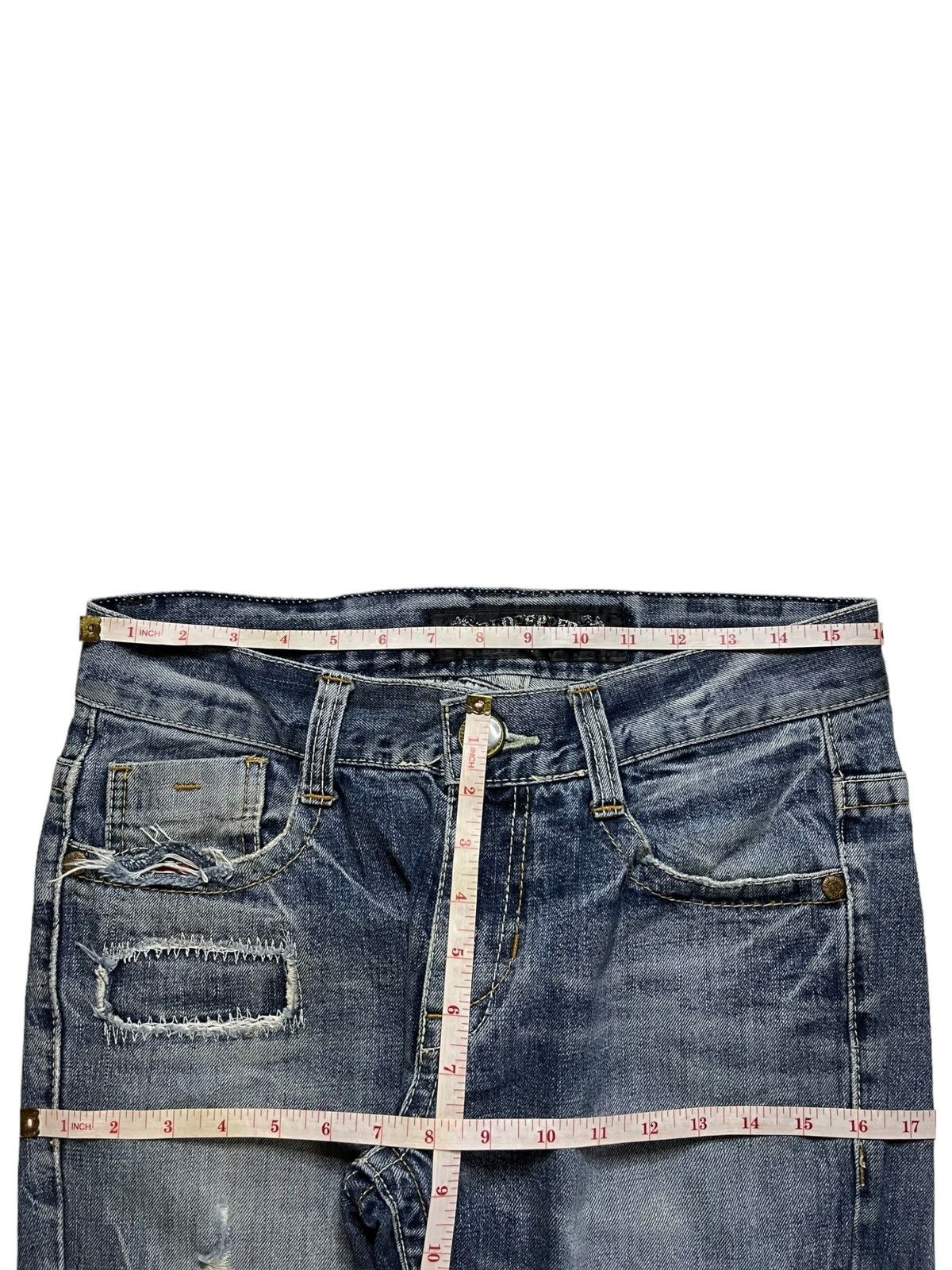 Japanese Brand Vintage Japanese Brand Patches Embroidery Distressed Jeans Size US 32 / EU 48 - 12 Thumbnail