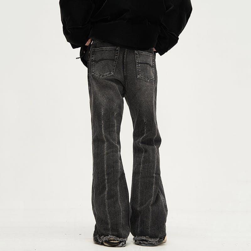 Vintage Faded Black Ripped Flare jeans Size US 32 / EU 48 - 4 Thumbnail