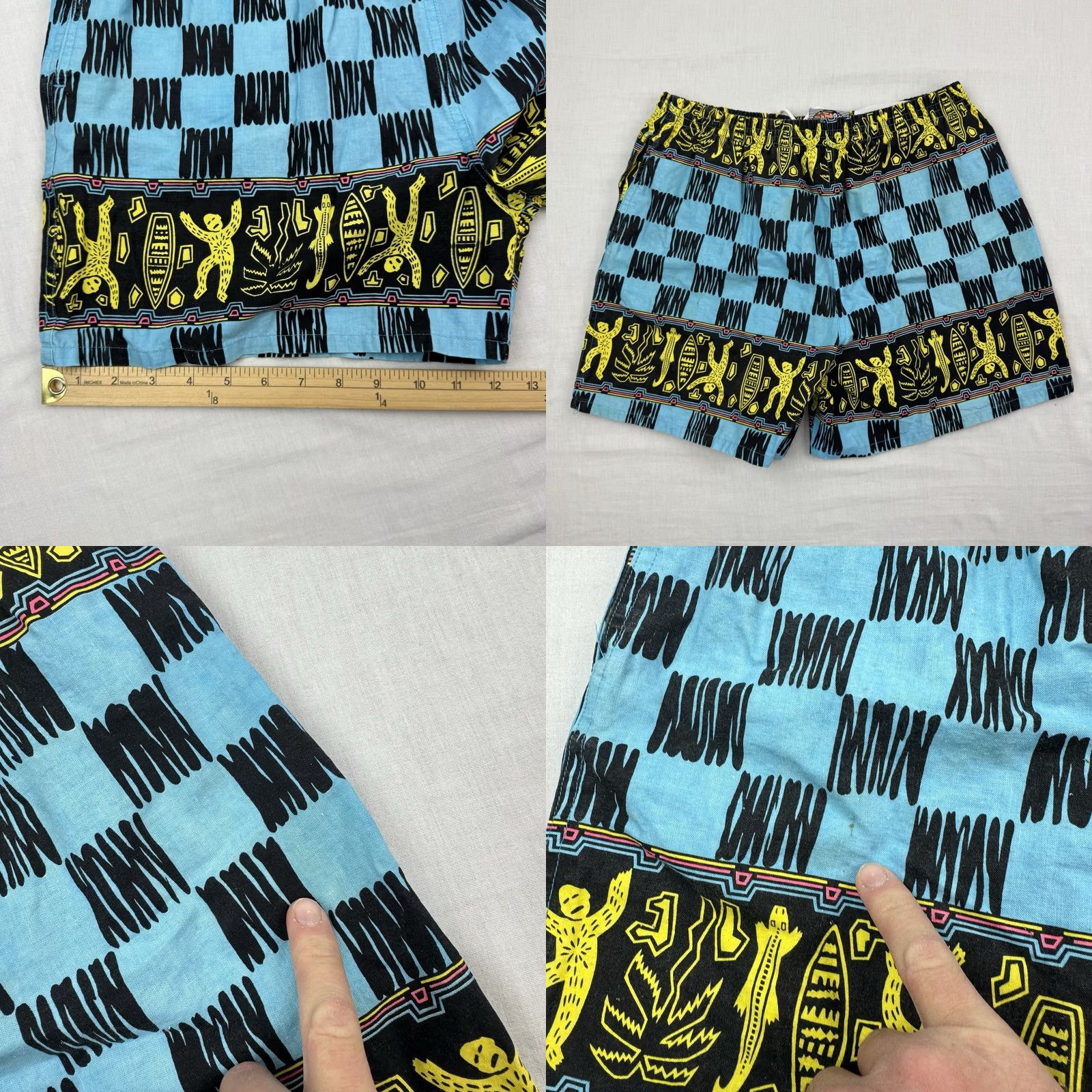 Vintage VINTAGE Islander Geometric Swim Trunks Adult M Blue 90s 80s Beach Mens CBF Shorts Size US 31 - 8 Thumbnail