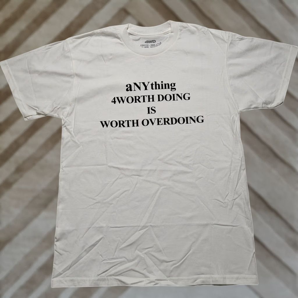 Vintage 4Worth Doing aNYthing White T-Shirt Men M Crew Neck Short Sleeve Graphic Print Logo Casual Streetwear Mens Size US M / EU 48-50 / 2 - 1 Thumbnail