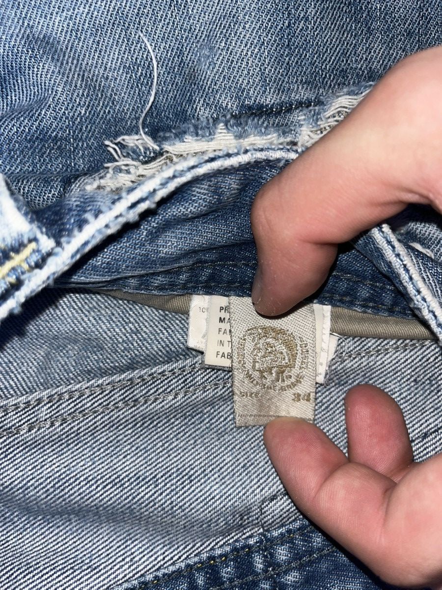Diesel Blue Denim Ripped Jeans Size US 38 / EU 54 - 6 Thumbnail