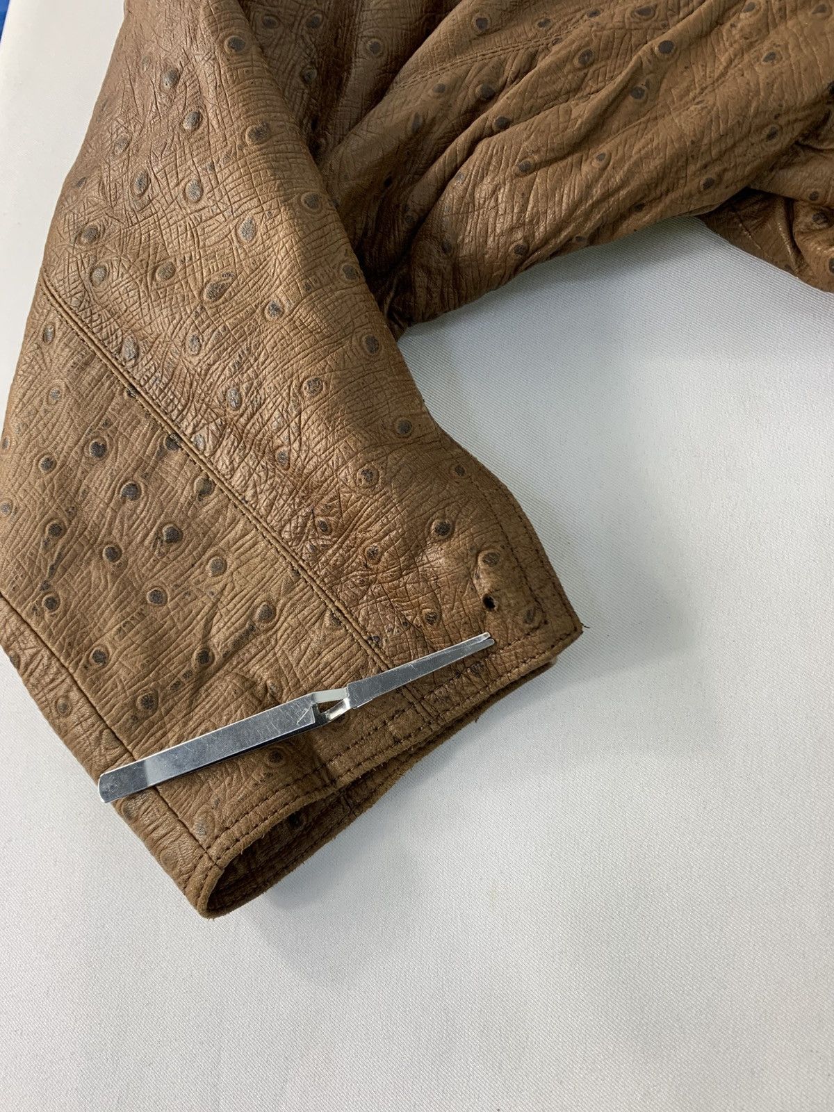 Marc Buchanan × Pelle Pelle RARE 90s Pelle Pelle Marc Buchanan Ostrich Leather Jacket Size US M / EU 48-50 / 2 - 12 Thumbnail