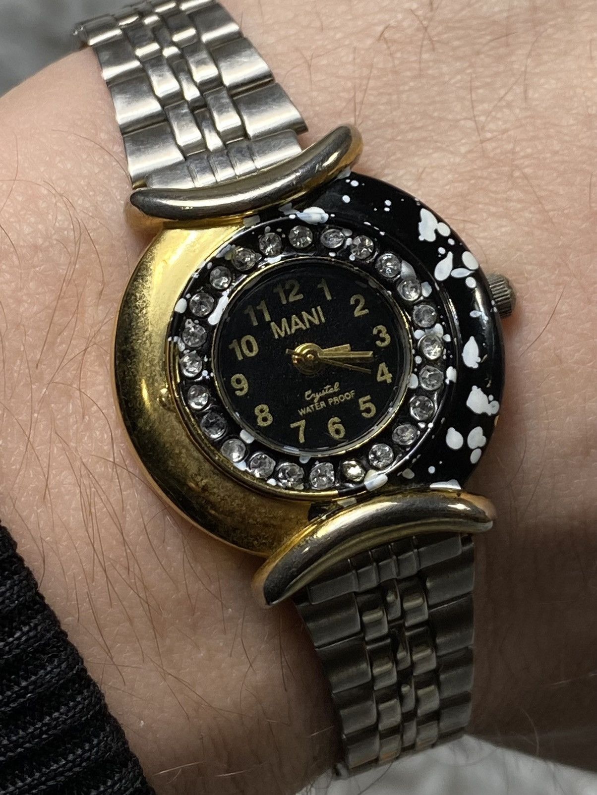 Japanese Brand Mani Two-Tone Watch with Crystal Accents Size ONE SIZE - 6 Thumbnail
