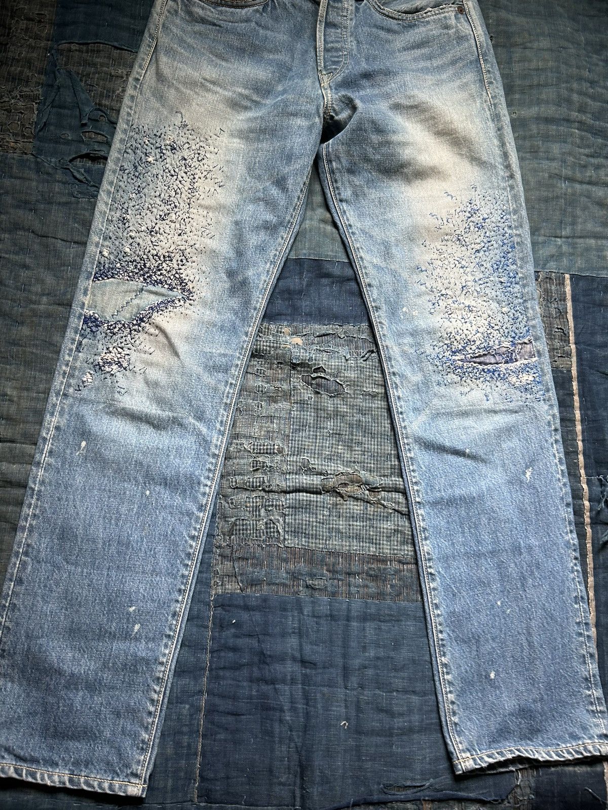 Kapital × Kapital Kountry Kapital Monkey Cisco Denim 3 Year Processed Size US 29 - 6 Thumbnail