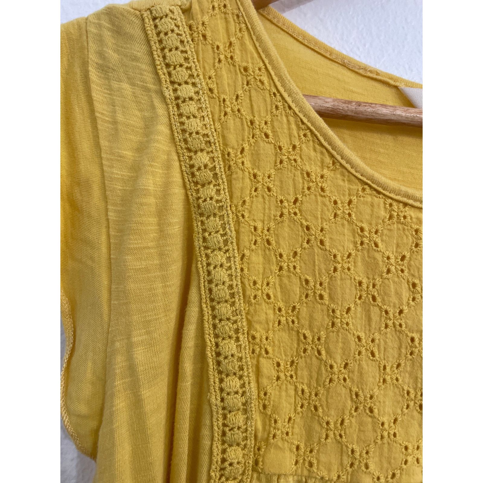 Other Terra & Sky Women's Plus Size Eyelet Trim Flutter Sleeve Top Size L / US 10 / IT 46 - 6 Thumbnail