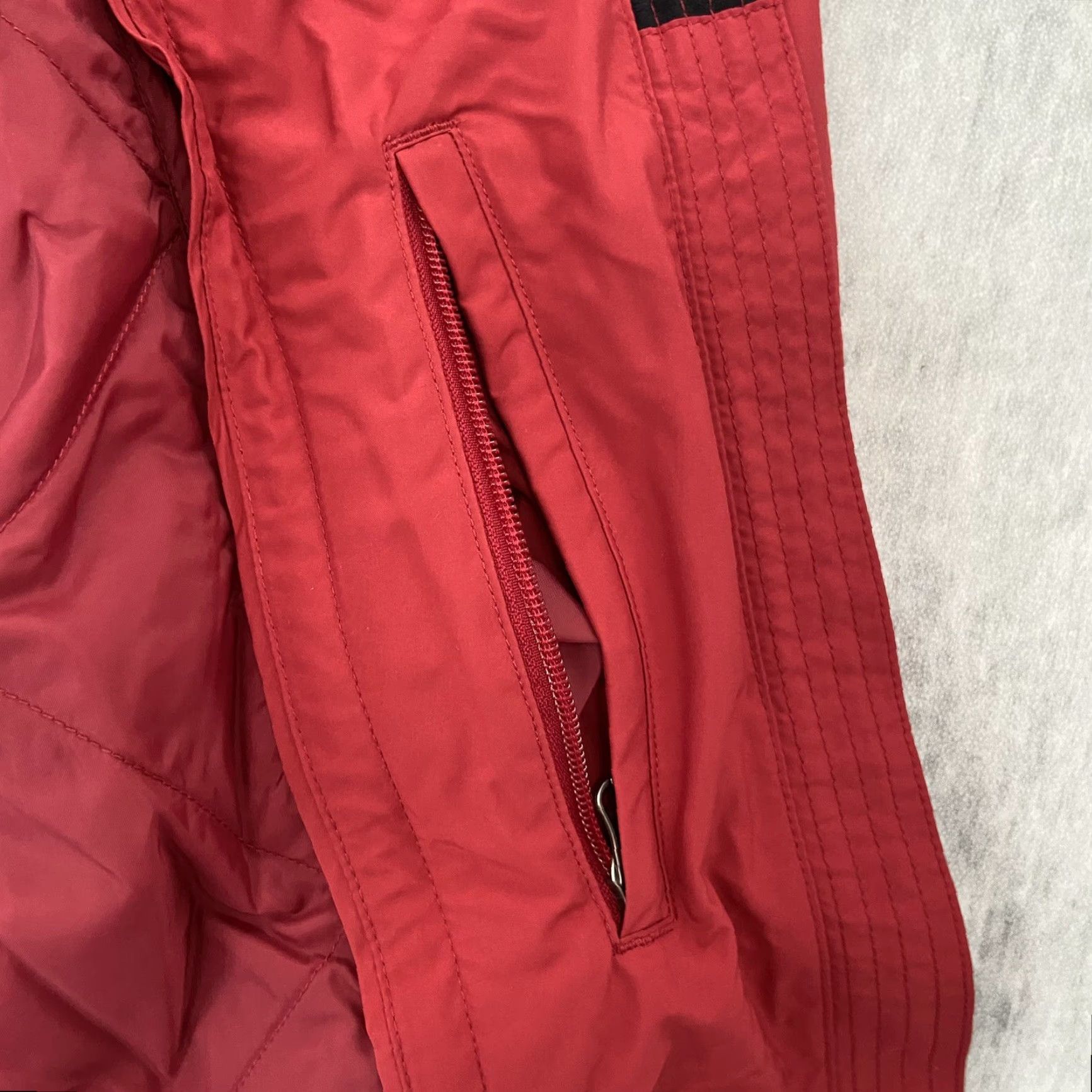 Vintage L.L. Bean Womens Trench Coat Rain Coat Wool Lined Full Zip Red - Size M - Polyester Canvas - Long Coat - Outdoor Rainwear - Womens Size M / US 6-8 / IT 42-44 - 5 Thumbnail