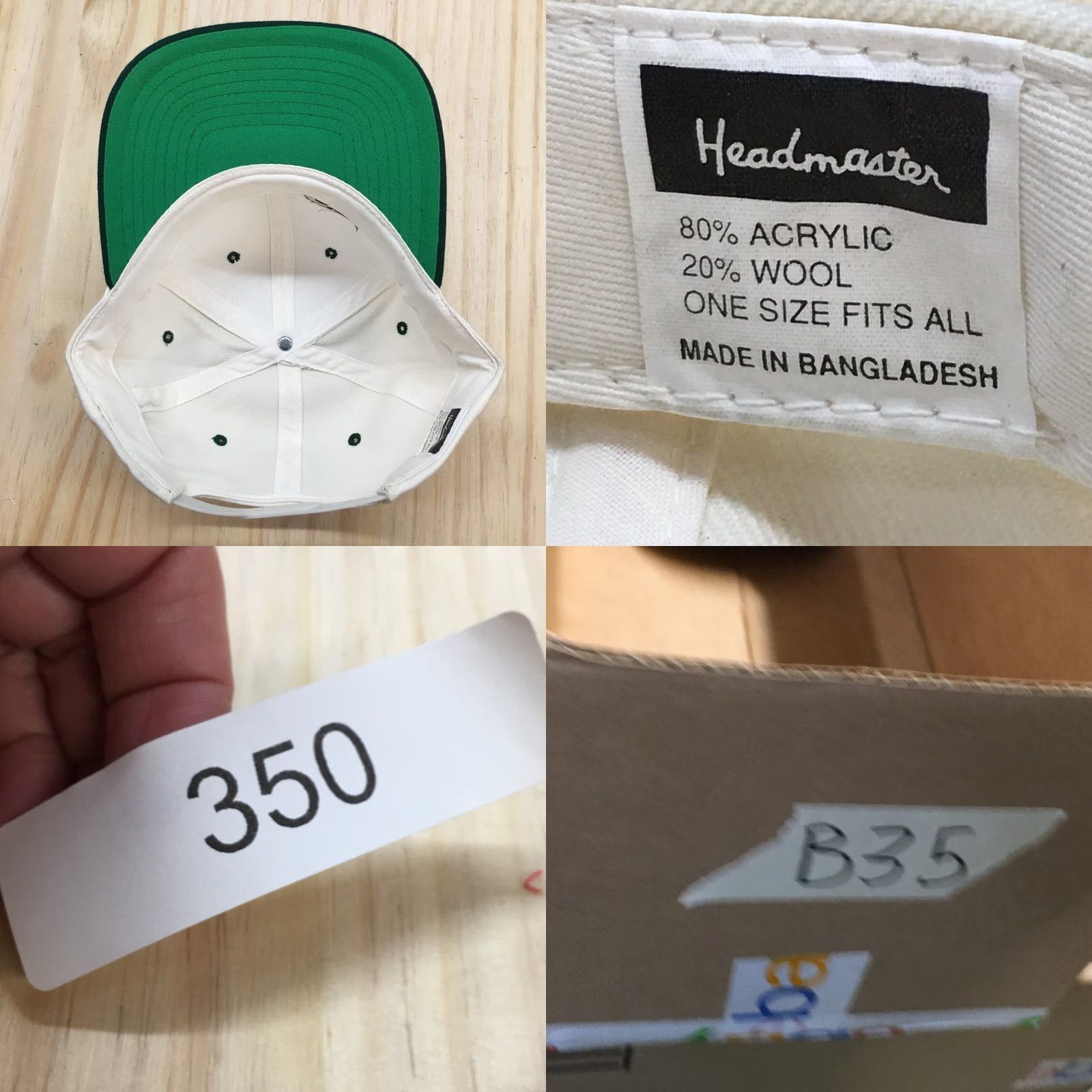 Vintage Headmaster Hat Mens One Size White Eagle Snapback Cap Green Embroidered Logo Size ONE SIZE - 8 Thumbnail