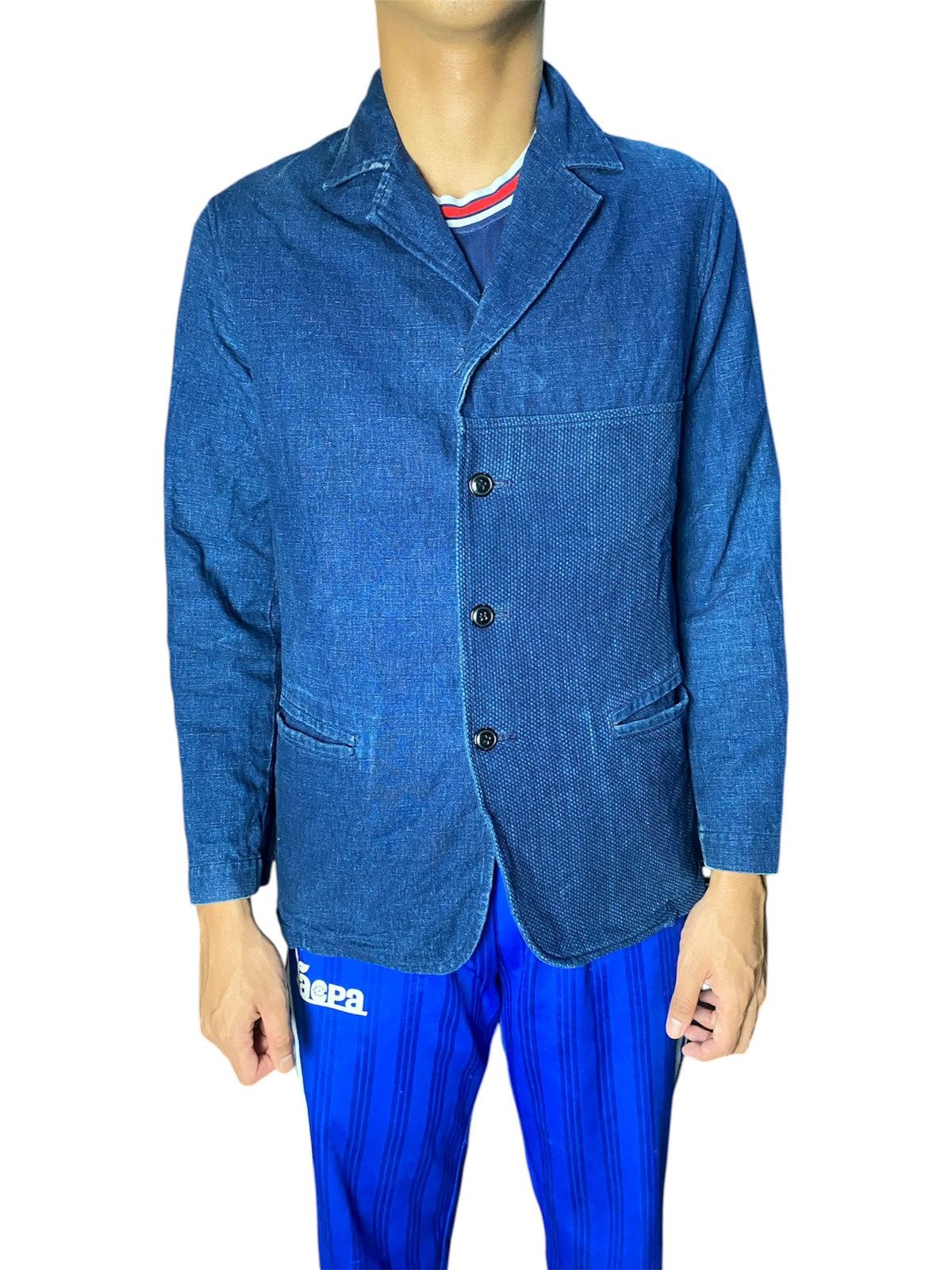 Blue Blue Japan Vintage Blue Blue Japan Pure Indigo Sashiko Chore Jacket Size US S / EU 44-46 / 1 - 2 Thumbnail