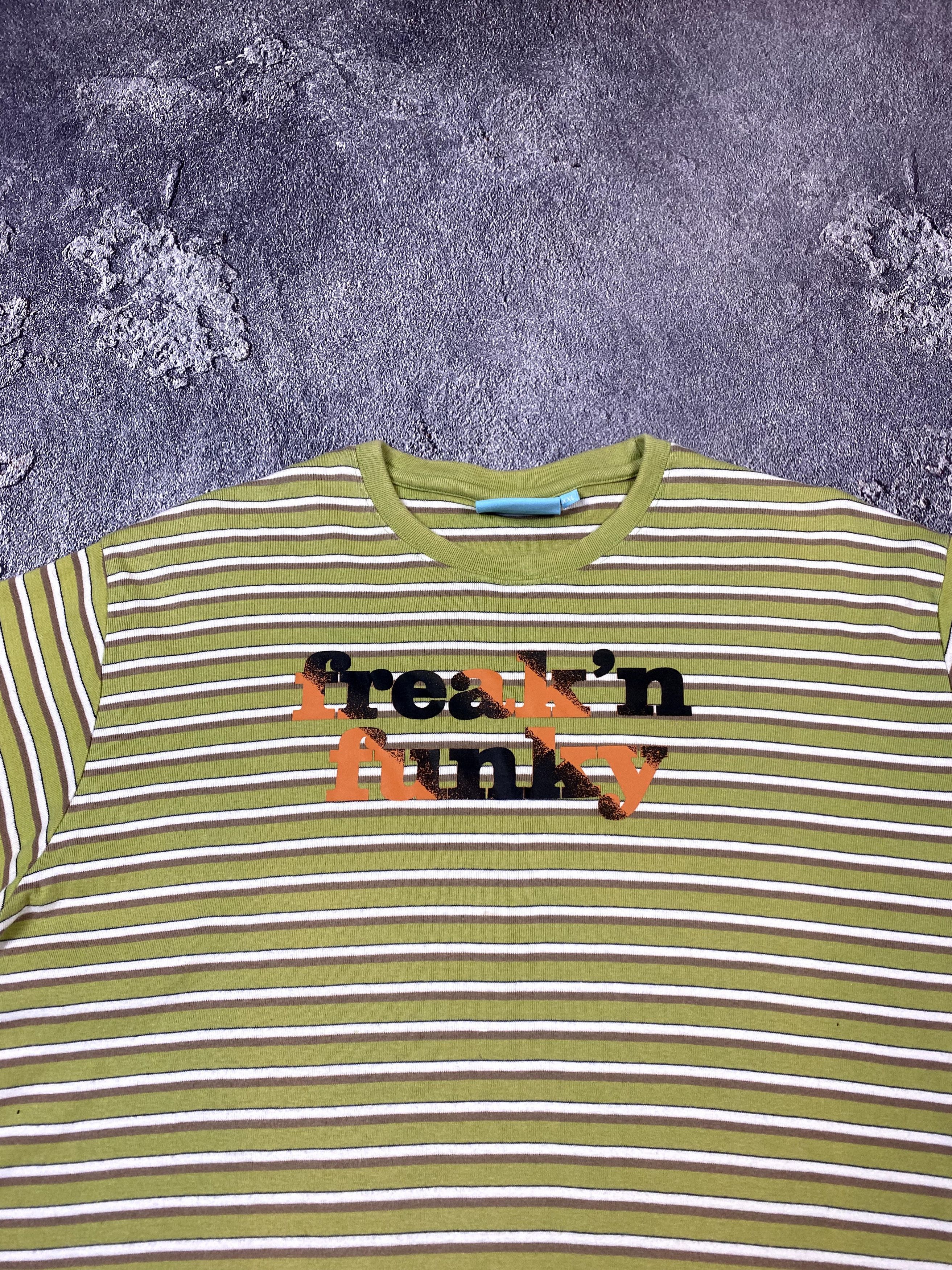 Beauty Beast × If Six Was Nine Y2K Freak`n Funky Stripe Green T-shirt Vintage 00s Size US XL / EU 56 / 4 - 3 Thumbnail