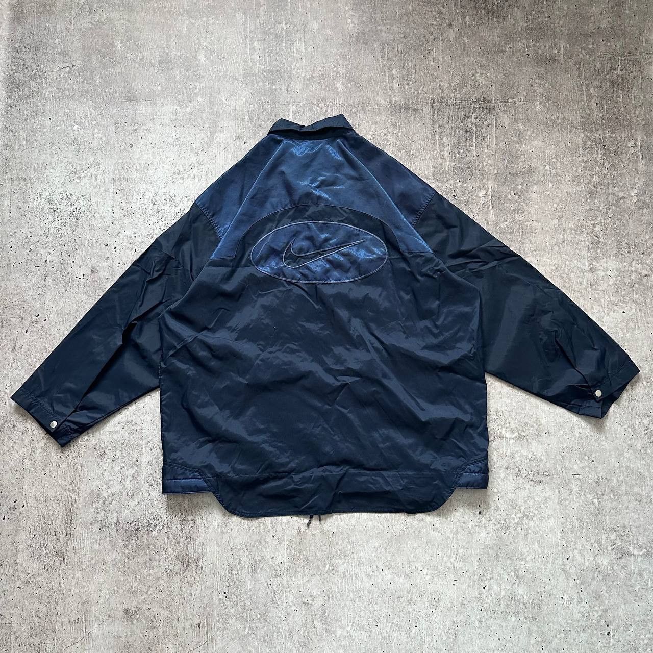 Nike Nike Big Swoosh Logo 90s Nylon Light Track Jacket Vintage Size US XL / EU 56 / 4 - 1 Thumbnail