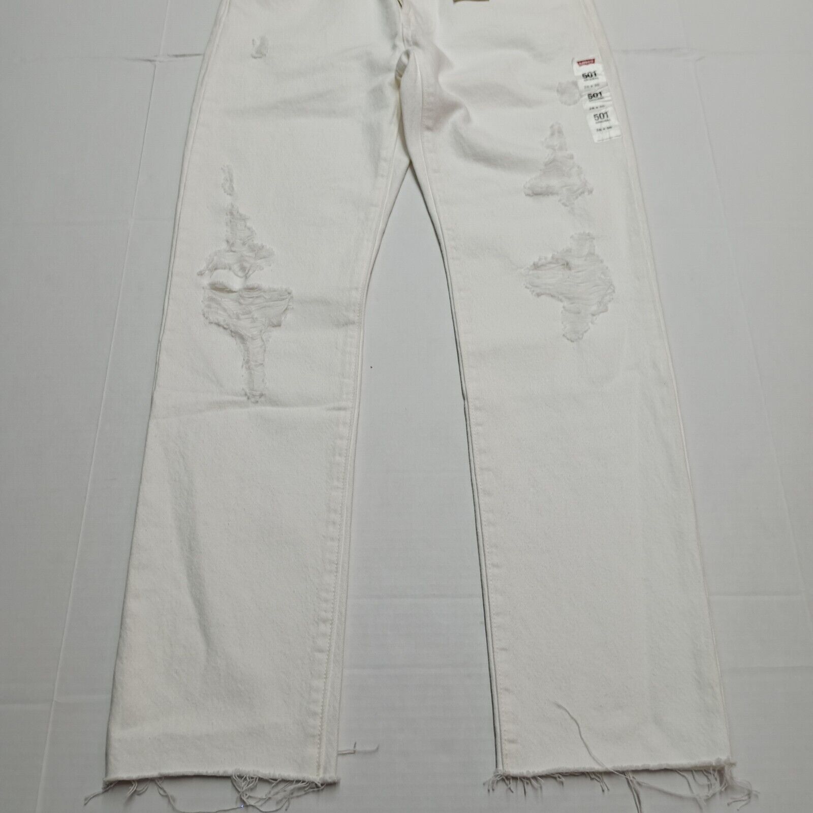Levi's Levi's 501 Jeans Women's 26x30 Button Fly Distress White Size 26" / US 2 / IT 38 - 3 Thumbnail