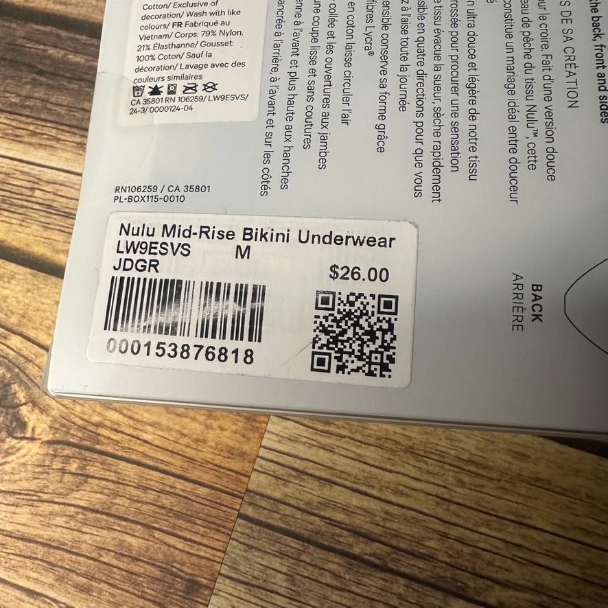Lululemon Lululemon Wundermost Nulu Mid Rise Bikini Underwear NWT M Size ONE SIZE - 6 Thumbnail