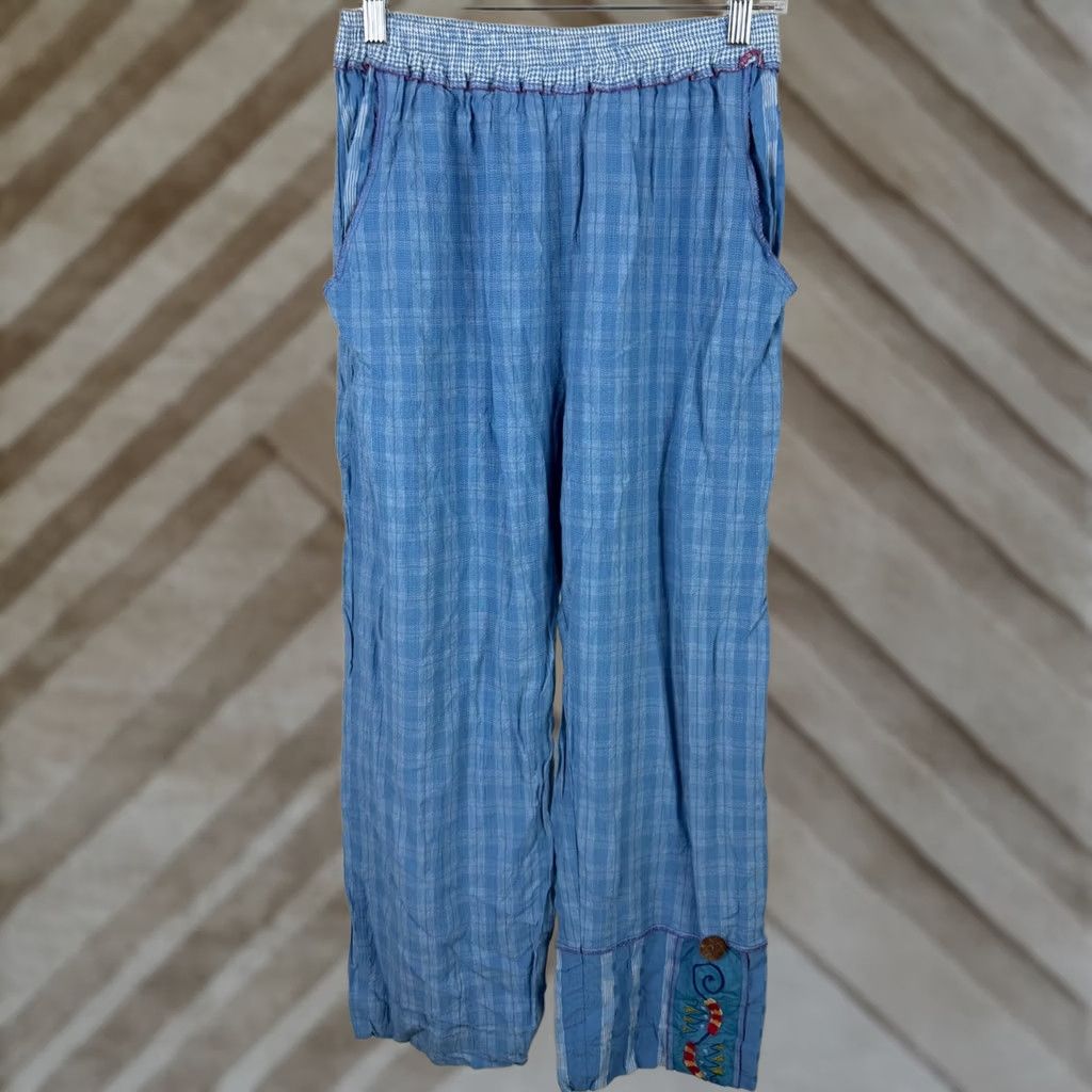 Vintage VINTAGE Faith by Celia Forrester Womens Small Pants Plaid Elastic Waist Pockets 90s Retro Bohemian Size 28" / US 6 / IT 42 - 1 Thumbnail