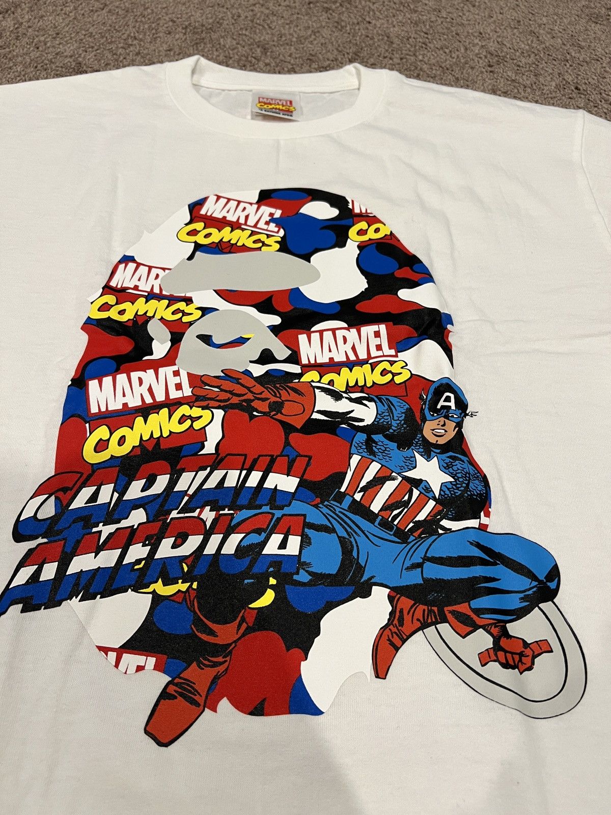 Bape Bape x Marvel Captain America Tee Size US XL / EU 56 / 4 - 3 Thumbnail