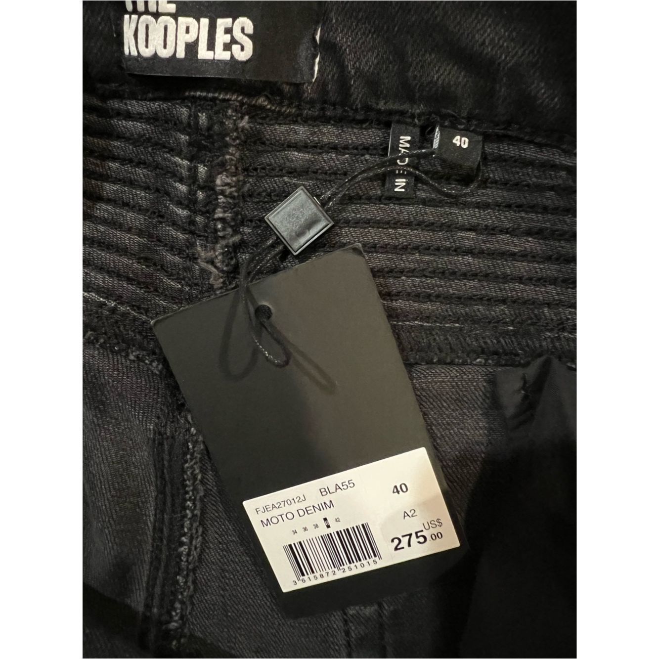 The Kooples The Kooples Women’s Moto Skinny Jeans Black Low Rise Ribbed Size 30" / US 8 / IT 44 - 8 Thumbnail