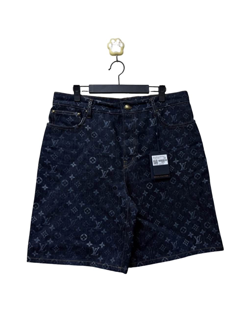 Louis Vuitton Louis Vuitton Blue Bleached Monogram Denim Shorts