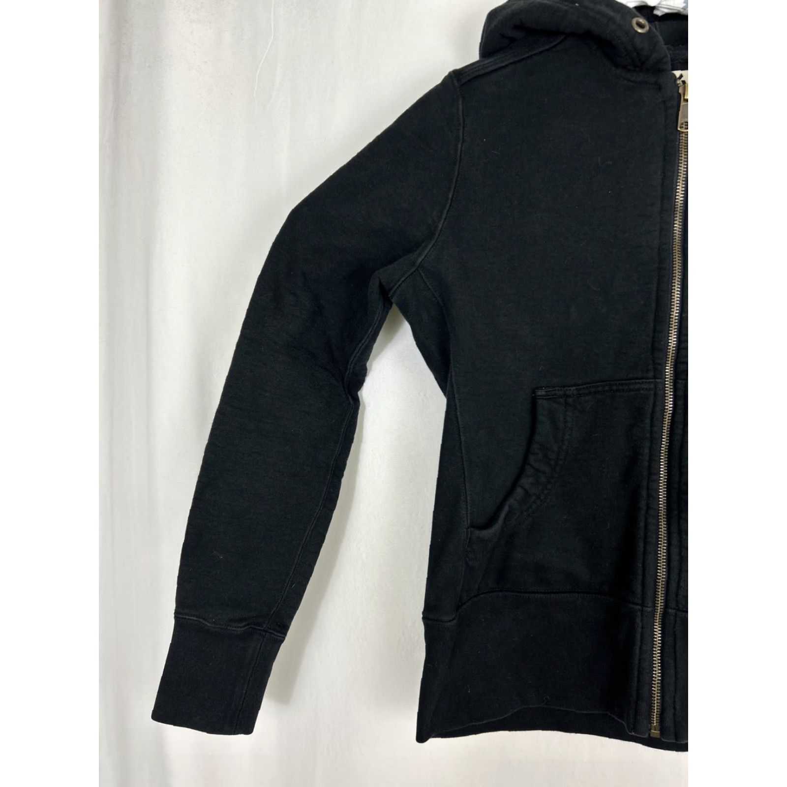 Vintage American Giant Hoodies Womens Small Black Full Zip Cotton Embroidered Size S / US 4 / IT 40 - 2 Thumbnail