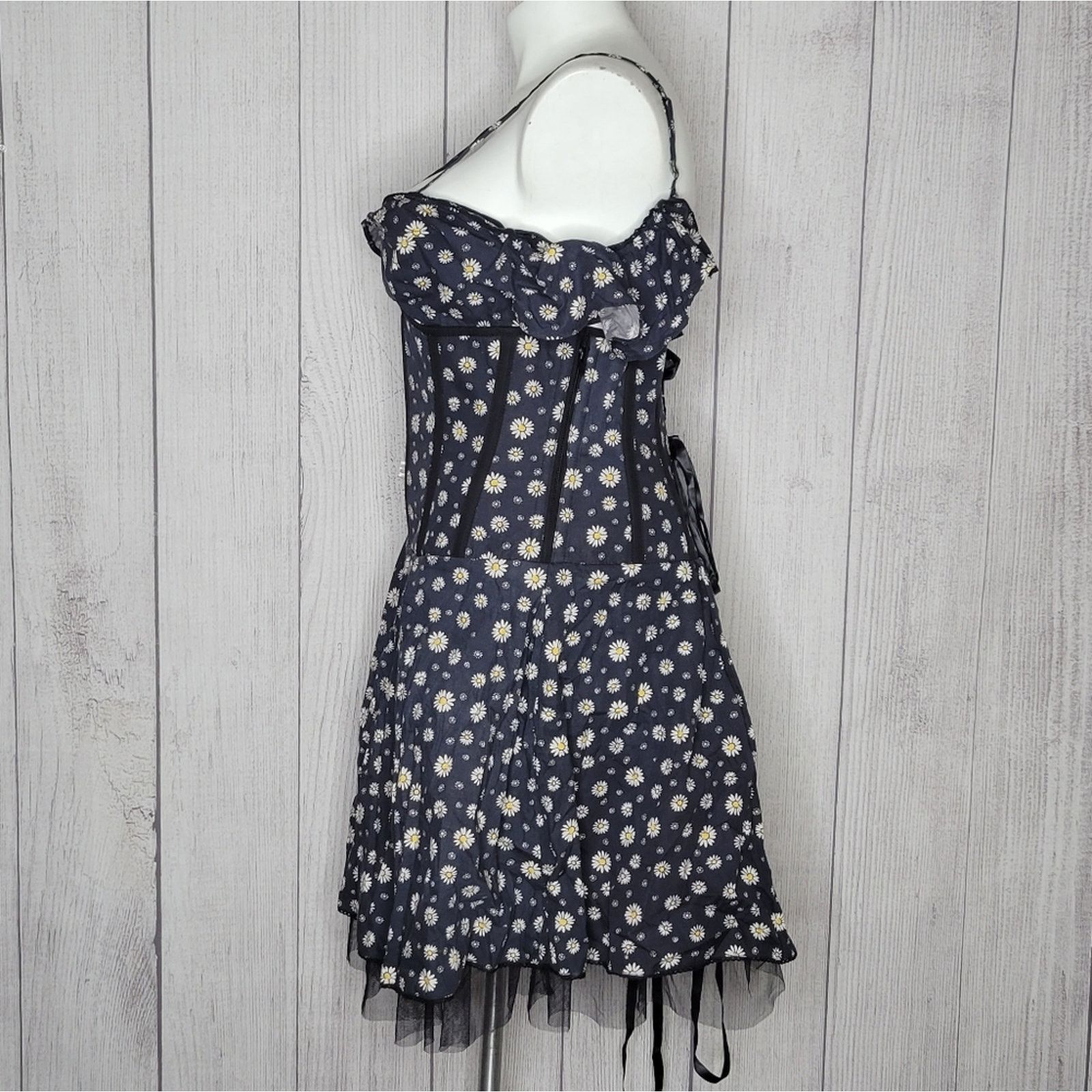 Other Corset Story Bardot Americana Daisy Print Corset Dress, 36 Size XL / US 12-14 / IT 48-50 - 2 Thumbnail
