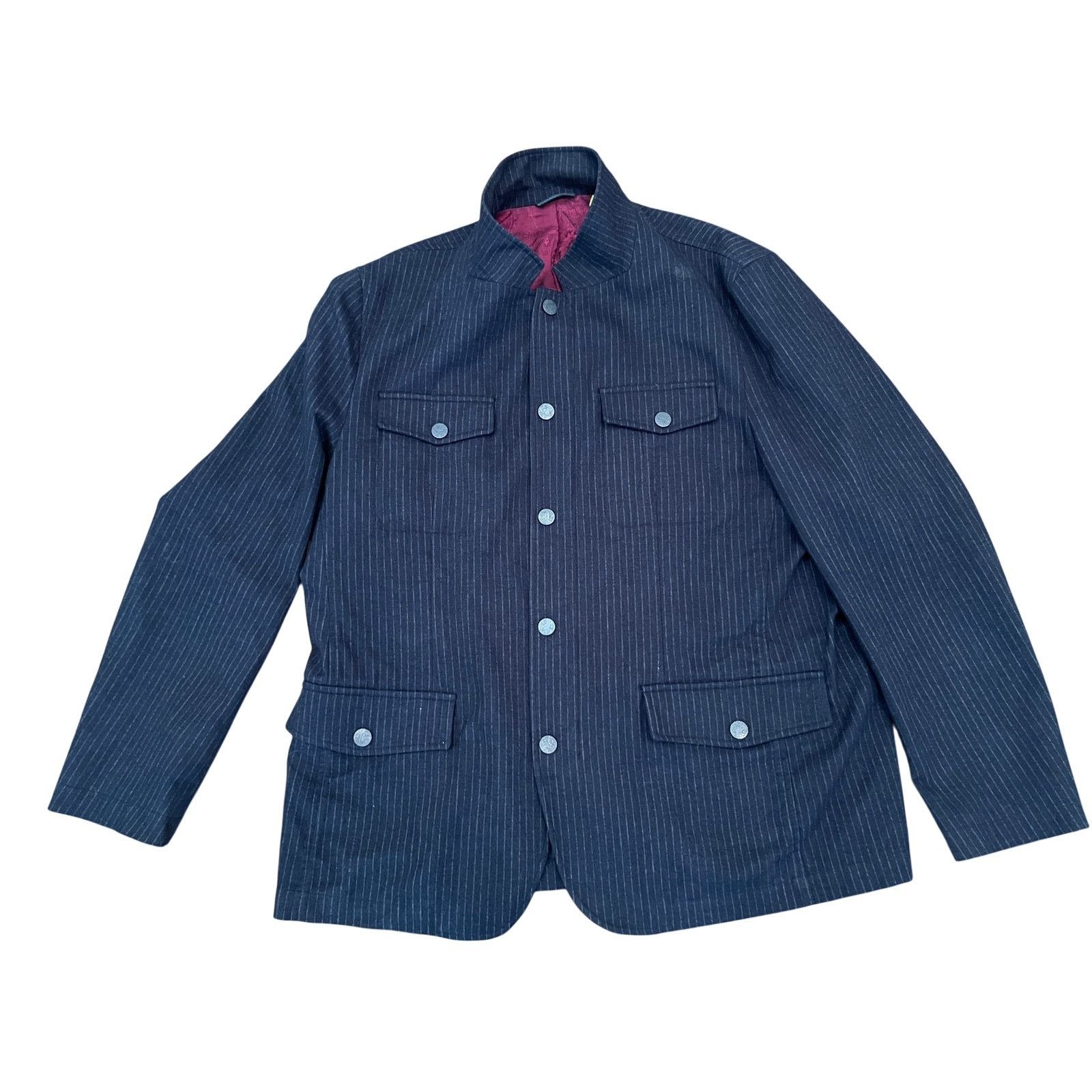 Robert Graham Rare Robert Graham Pinstripe Paisley Lined Field Jacket 2XL Size US XXL / EU 58 / 5 - 1 Thumbnail