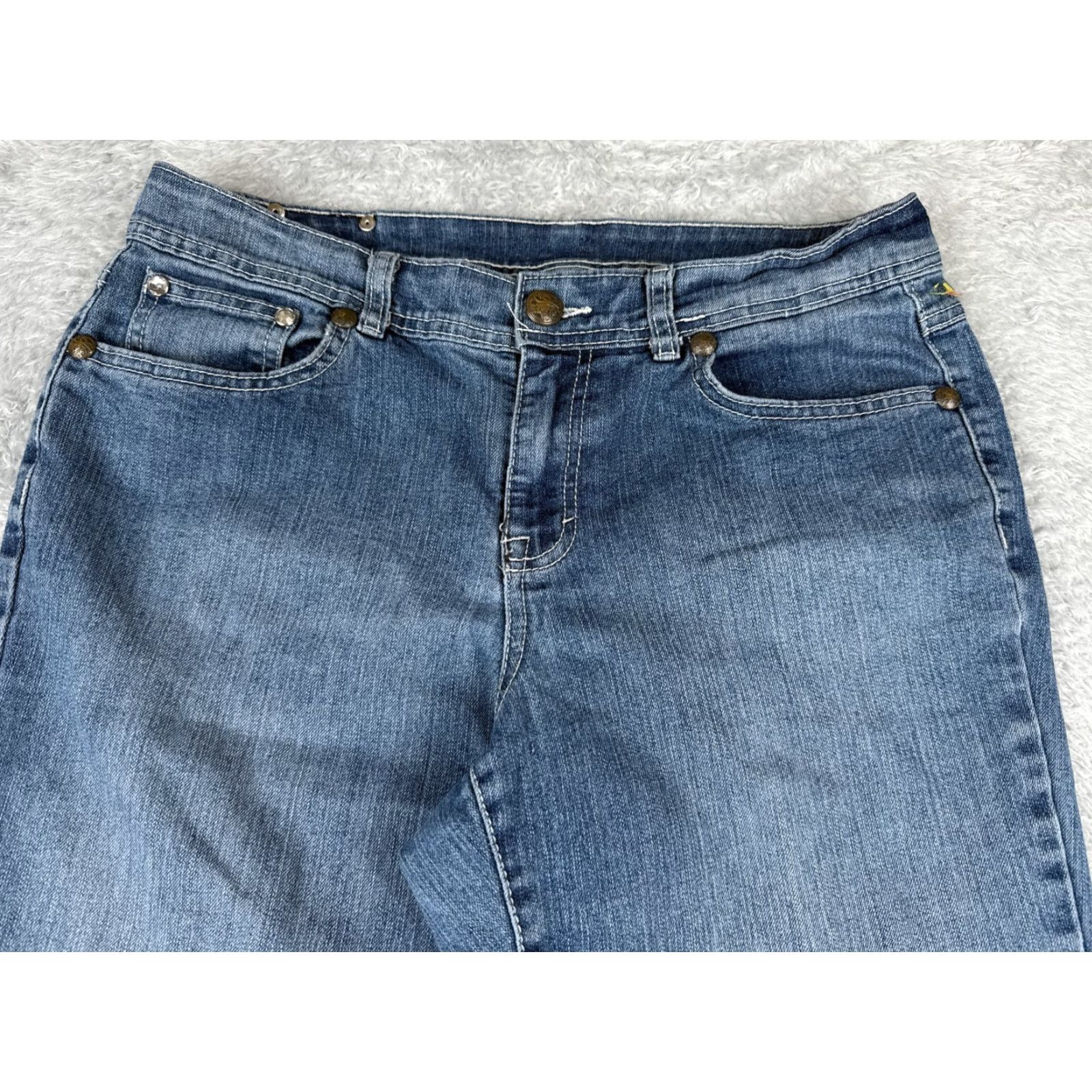 Vintage Style&co Jeans Womens 10 Denim Blue Bootcut 31x31 Regular 5-Pocket Stretch Embroidered Logo Mid Rise Cotton Classic Size 32" / US 10 / IT 46 - 4 Thumbnail