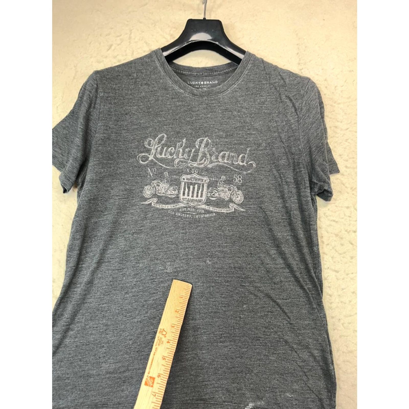 Lucky Brand Lucky Brand Gray Short Sleeve Crew Neck Motorcycle T-Shirt Men M Graphic Print Logo Crew Neck Breathable Lightweight Vintage No Size US M / EU 48-50 / 2 - 5 Thumbnail