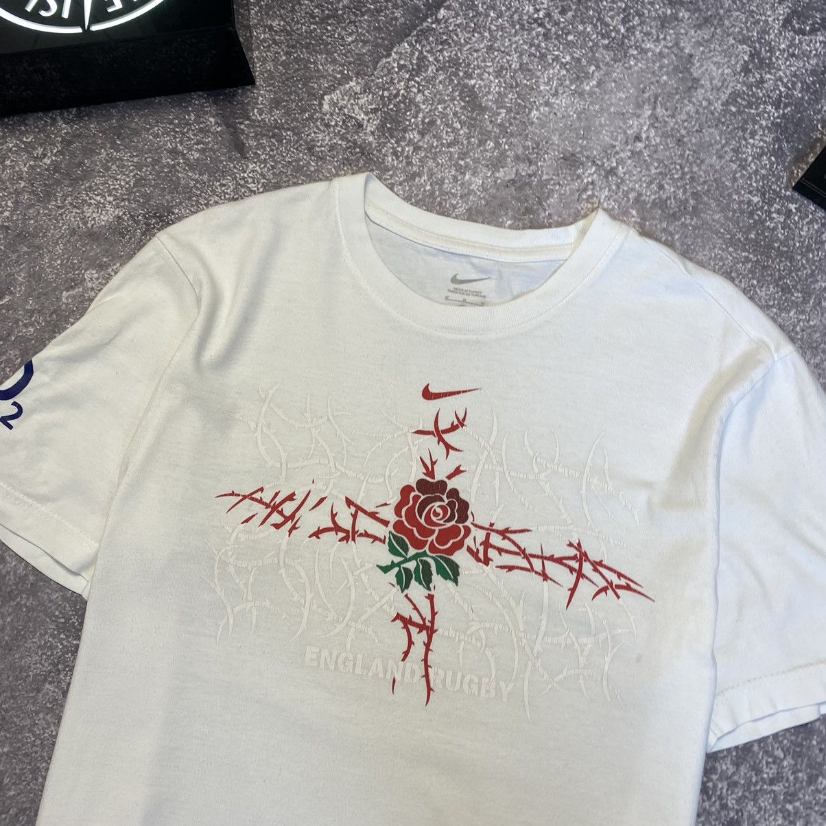 Vintage Vintage Nike Rugby Big Graphic logo 90’s white tee Size US M / EU 48-50 / 2 - 3 Thumbnail