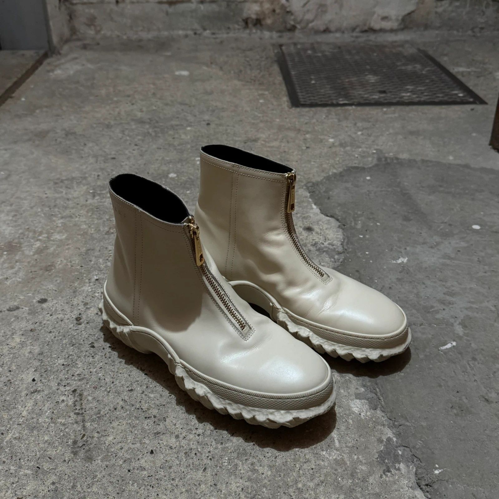 Marni Marni front zip white platform leather ankle boots Size US 8 / IT 38 - 3 Thumbnail
