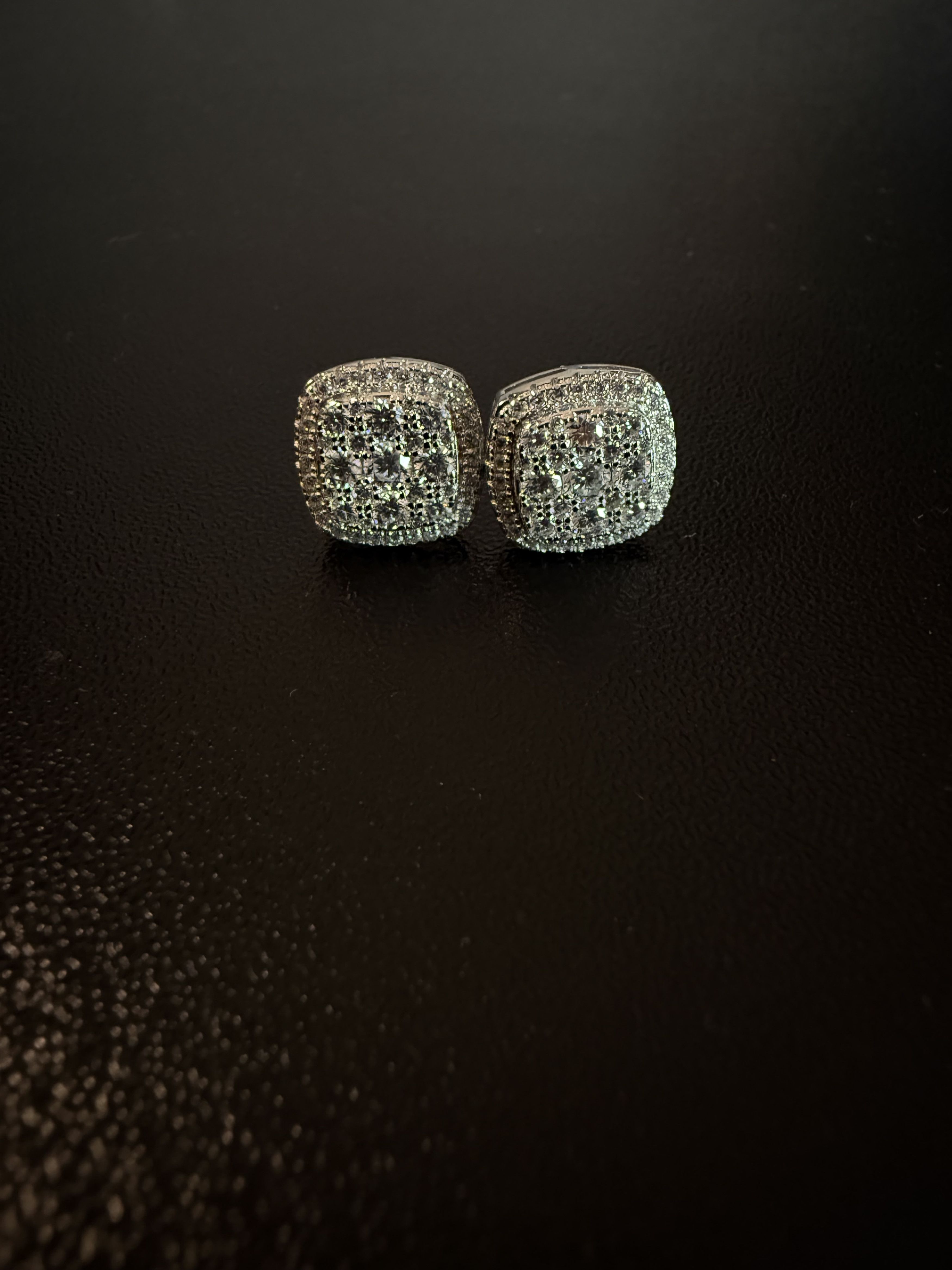 Other Square ice cross men’s Moissanite 925 silver earrings Size ONE SIZE - 4 Thumbnail