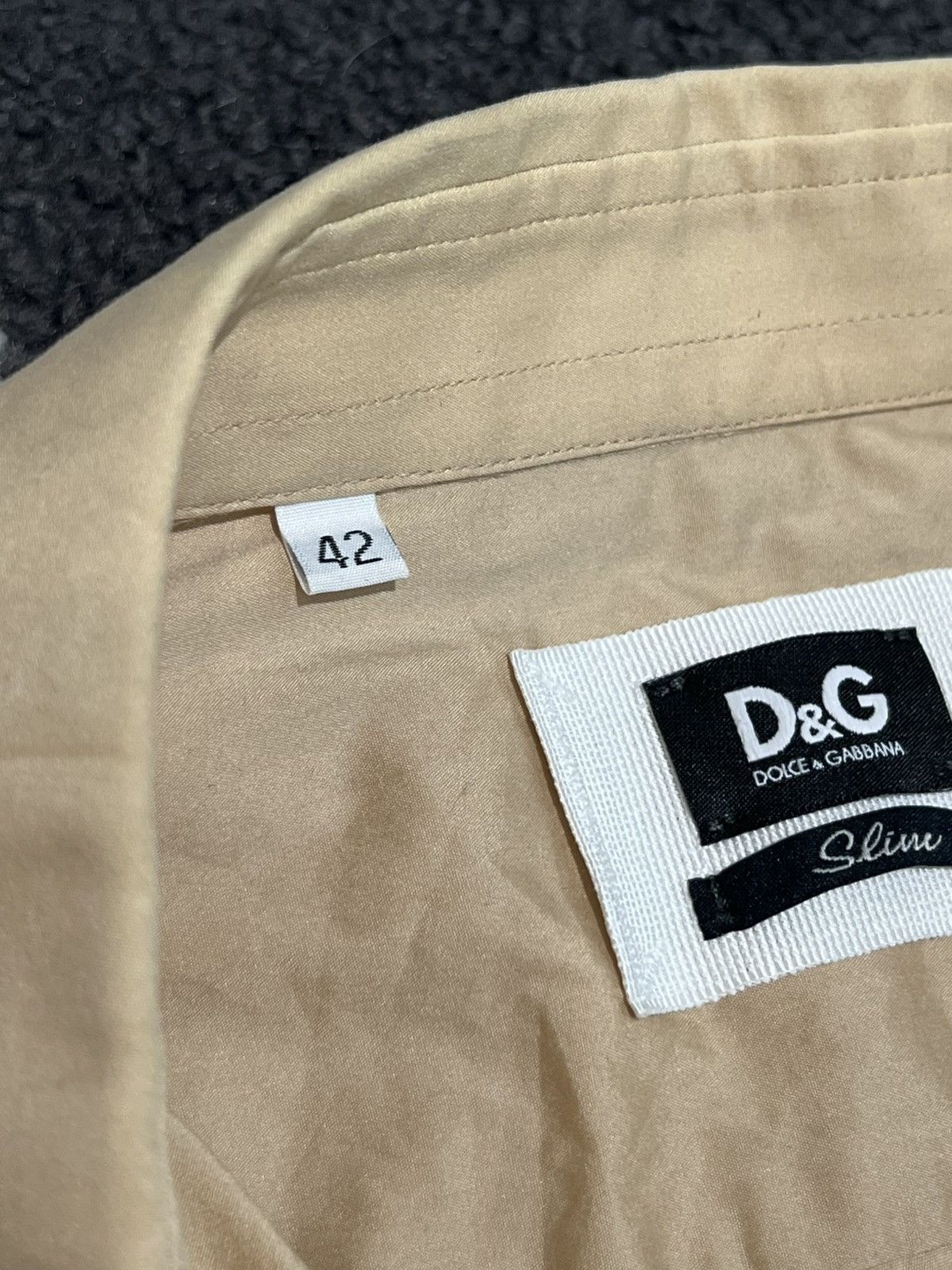 Dolce & Gabbana D&G Utility Dolce & Gabanna Beige Slim Shirt Size US L / EU 52-54 / 3 - 6 Thumbnail